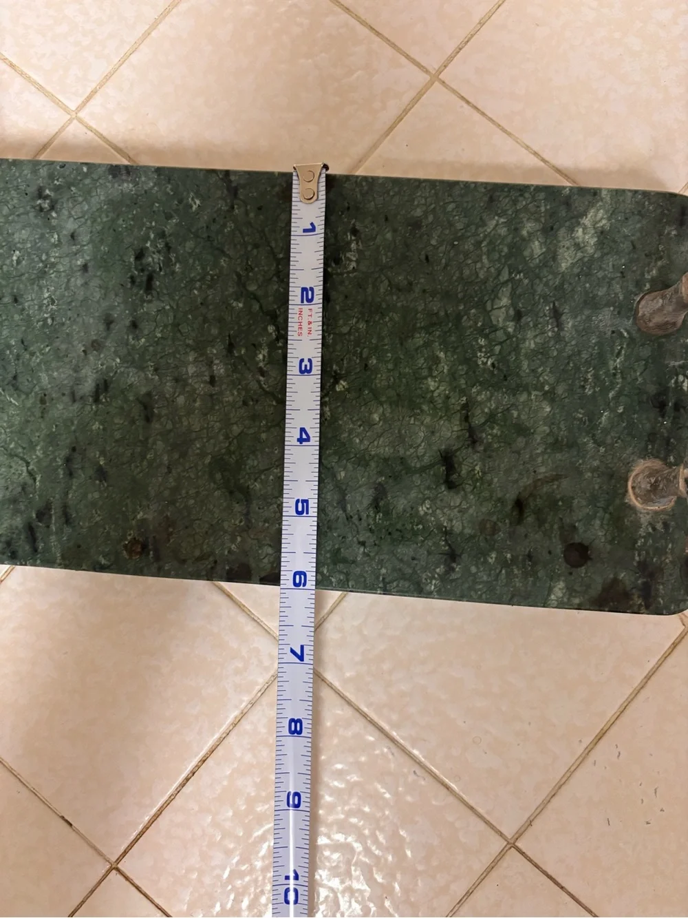 Green Marble Bath Tray with Metal Handles